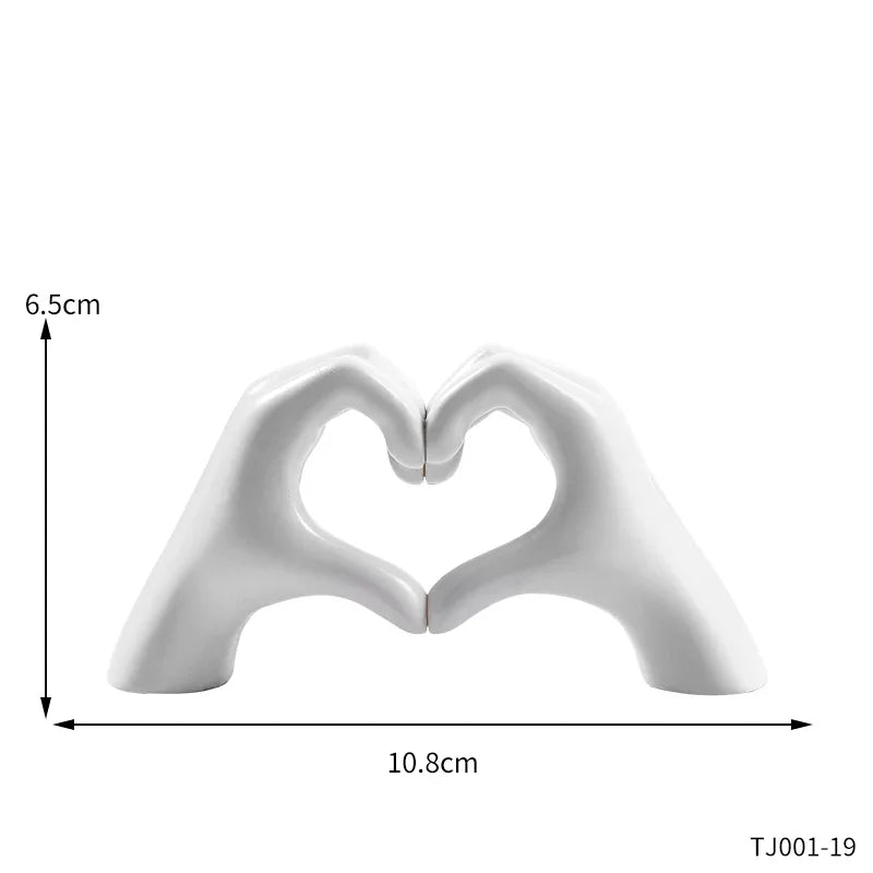 Resin Love Gesture Sculpture Desktop Decoration Sculpture Doll Nordic Light Luxury Crafts Office Home Decoration