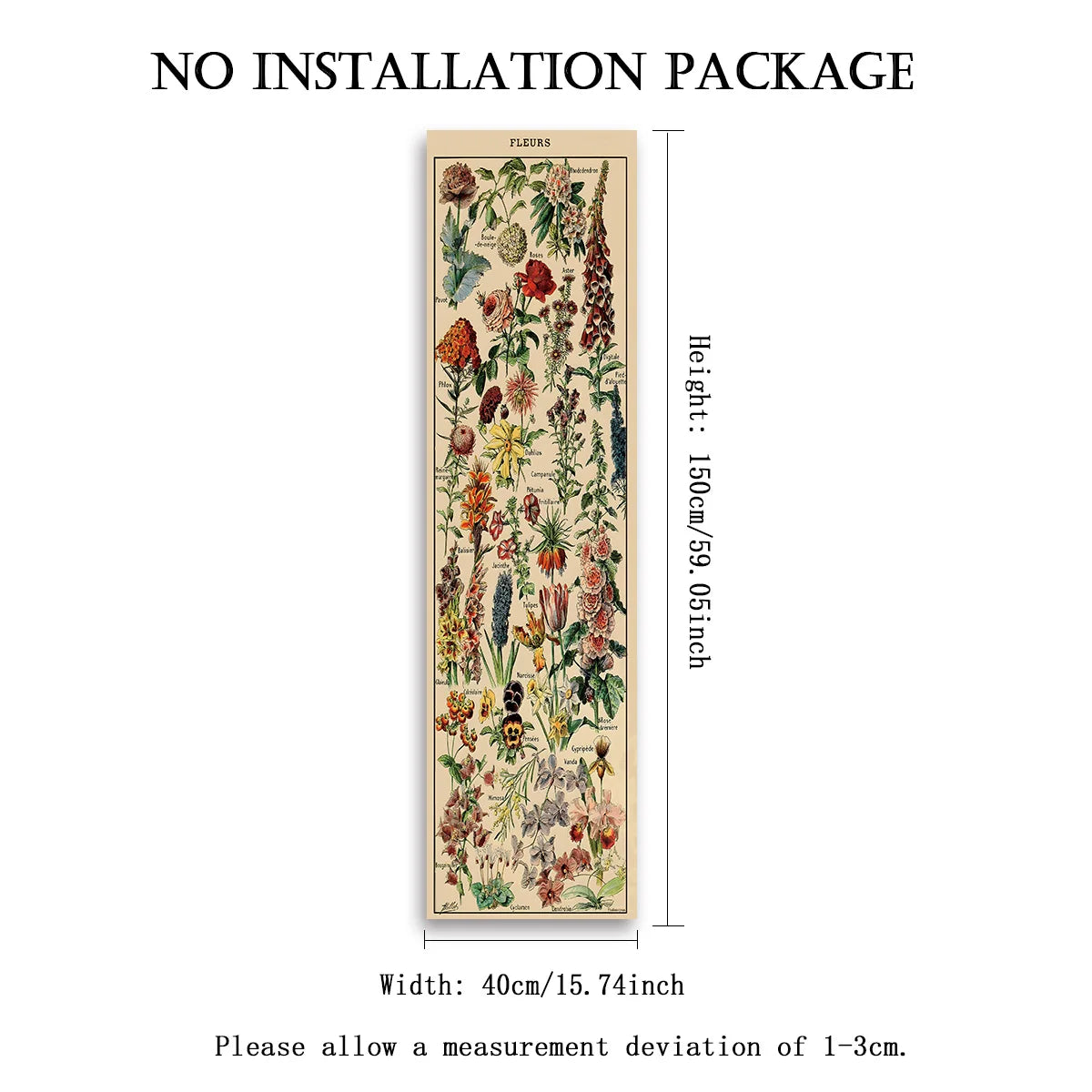 Floral & Plants Chart Vertical Tapestry Mushrooms Wall Hanging Reference Illustrative Botanical Art Tapestry Flowers Home Decor