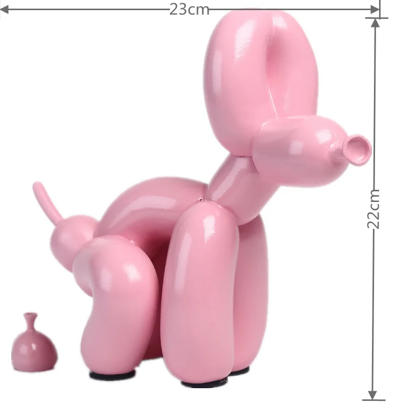 Balloon Dog Doggy Poo Statue Resin Animal Sculpture Home Decoration Resin Craft Office Decor Standing black gold