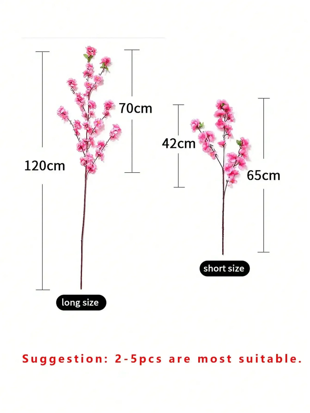 1pc Pink Artificial Peach Blossom Branch Home Wedding Party Landscape DIY Decoration Cherry Blossom Silk Flower Tree Decoration