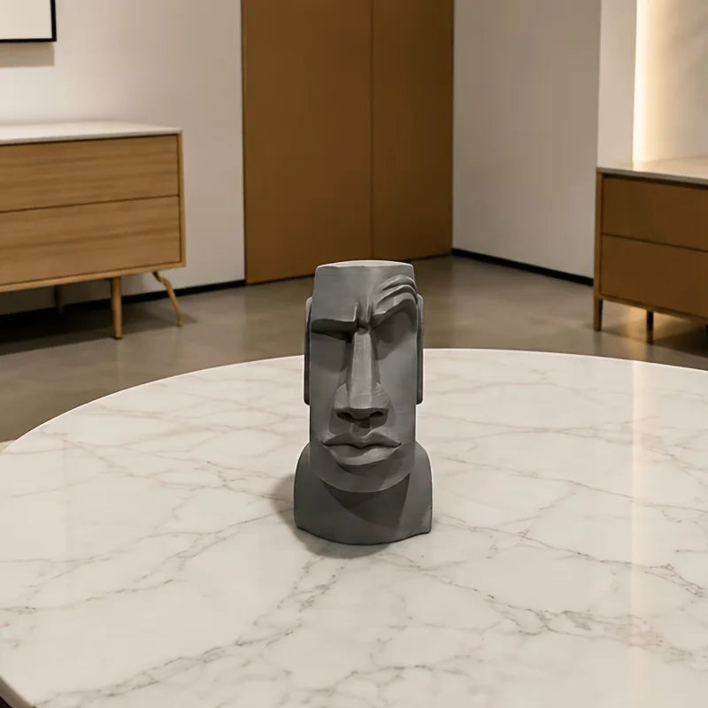 Raising eyebrows Moai statue - Easter Island avatar, eye-catching "Are you serious?" emoji desktop decoration ornament