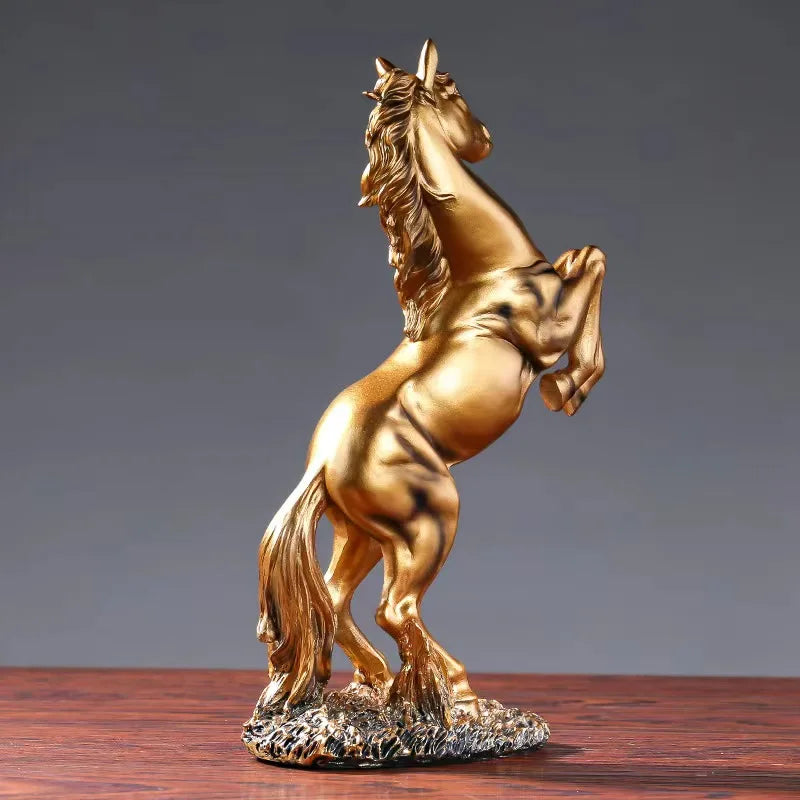 European Style Home Resin Victory Horse Statue, Living Room ,Cabinet,Office Desktop Decoration Animal Figurines