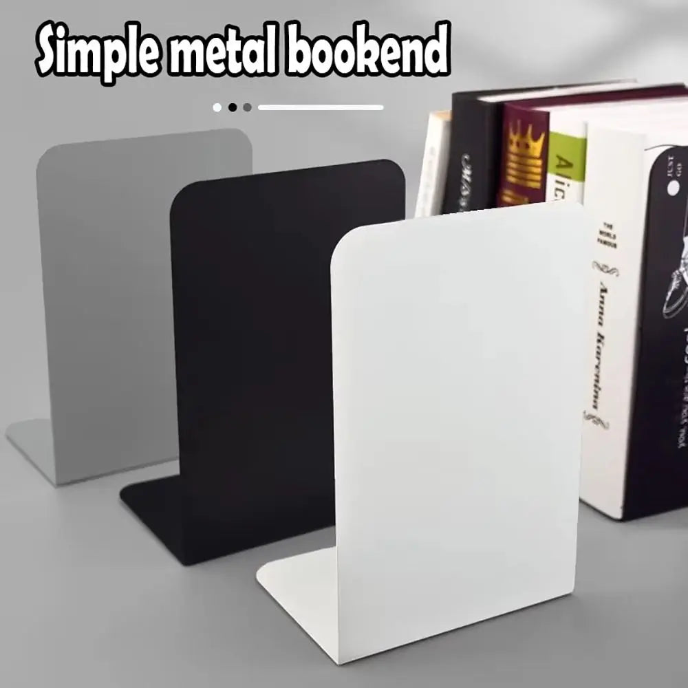 1/2Pcs L-Shaped Simple Bookend Thickened Decorative Desk Bookshelf with Anti-slip Design Plastic Book Stoppers Holders