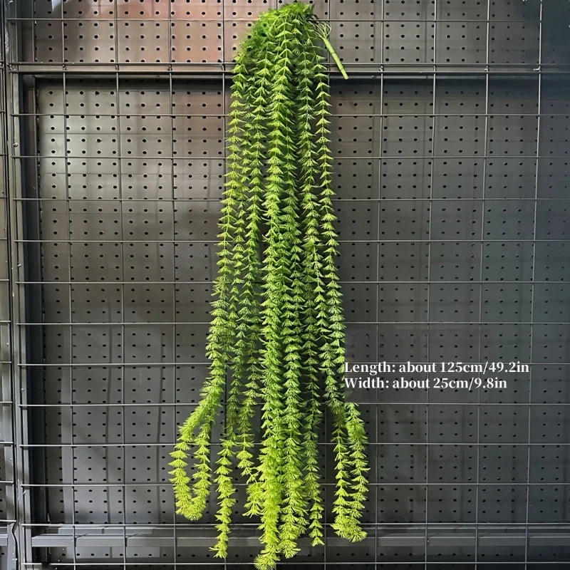 1PC Artificial Hanging Green Plants Fake Rattan Wall Hanging Plastic Vine for Home Garden Restaurant Decoration Soft Landscaping