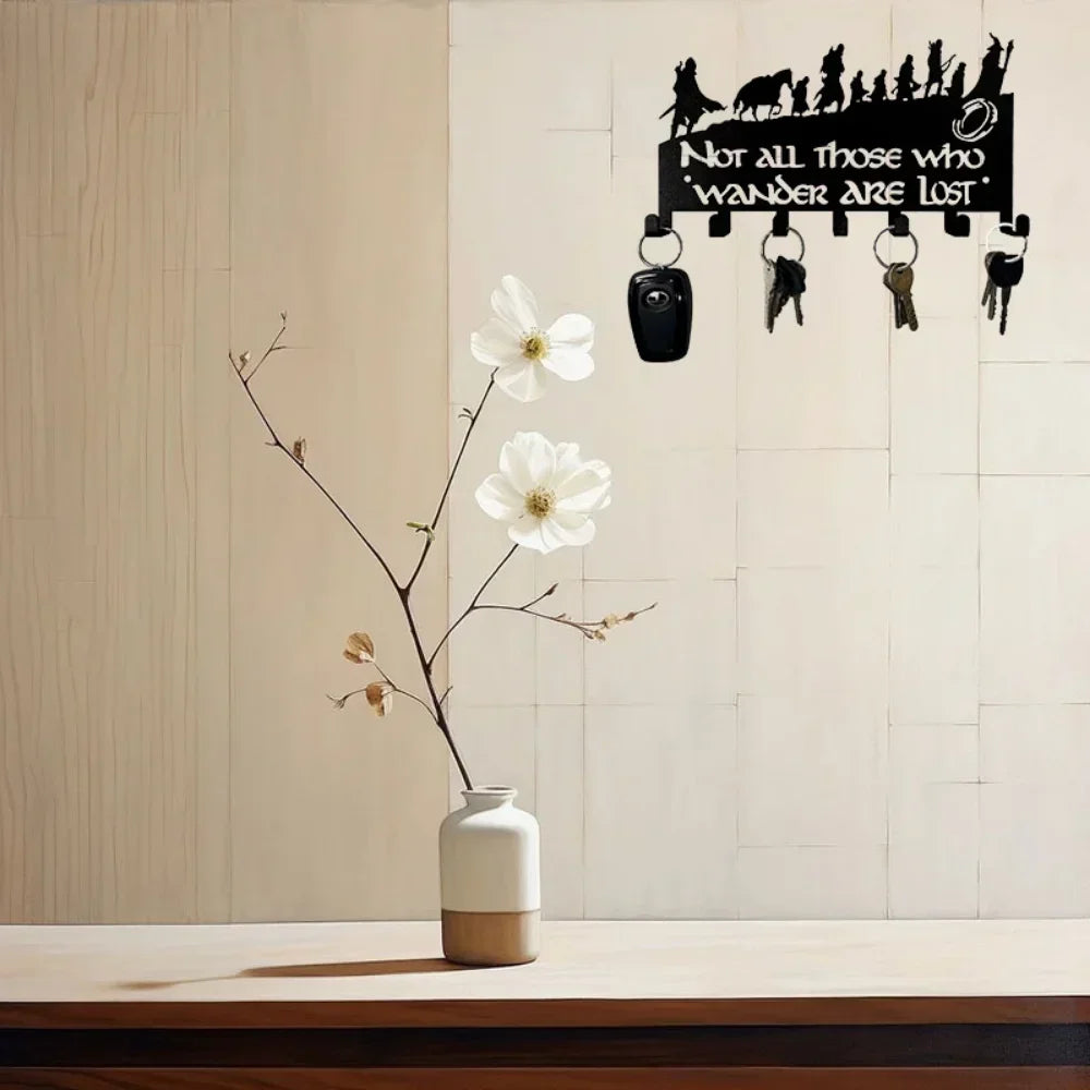Decorative Metal Key Holder Wall Mounted Key Hooks Hanging Artwork Storage Rack Home Iron Art
