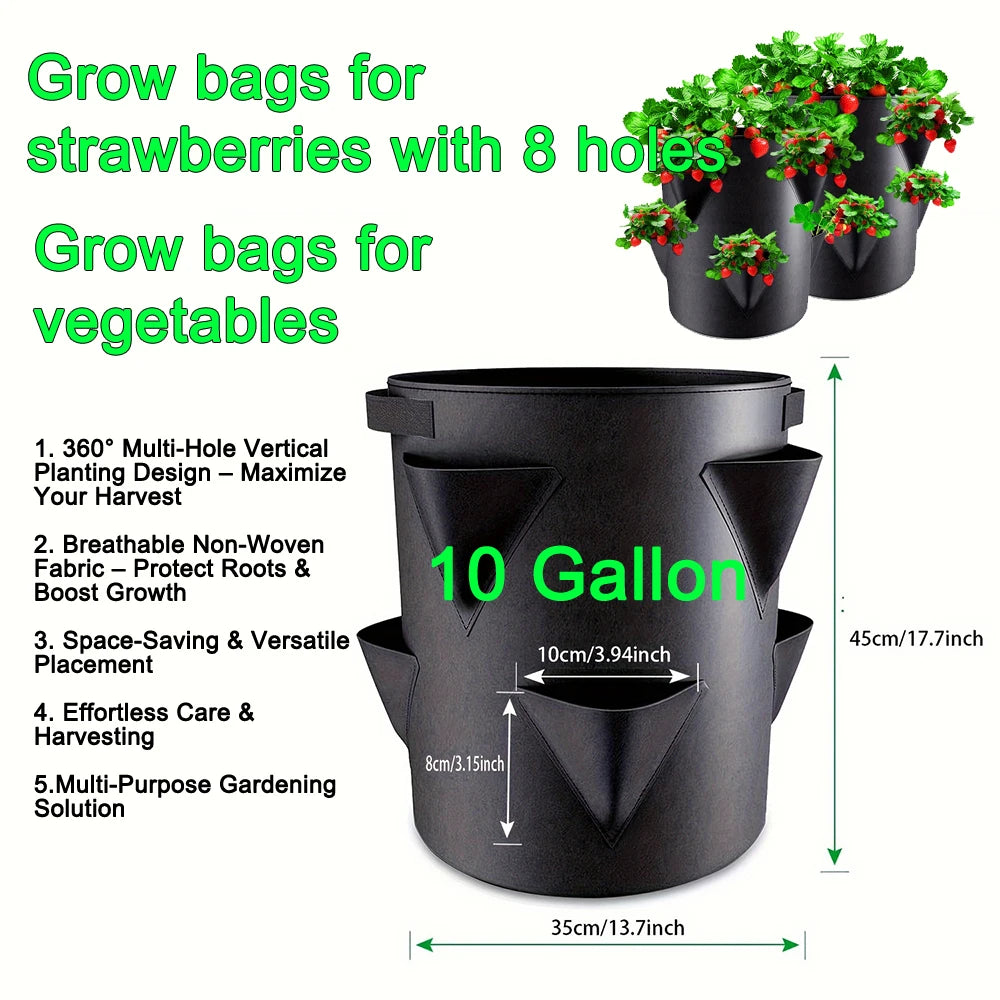 Hanging Grow Bags for Strawberries Tomatoes Hanging Planting Grow Bag Vertical Garden Strawberry Planter Pot Aeroponic Tower