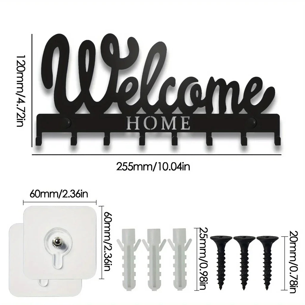 Decorative Metal Key Holder Wall Mounted Key Hooks Hanging Artwork Storage Rack Home Iron Art