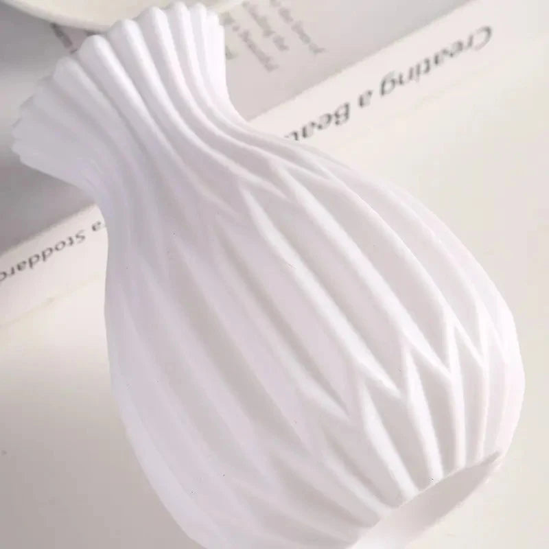 Modern Vase, White Plastic Vase, Flower Pot, Scandinavian Home Decor, Living Room Decor, Wedding Floral Arrangement Vase
