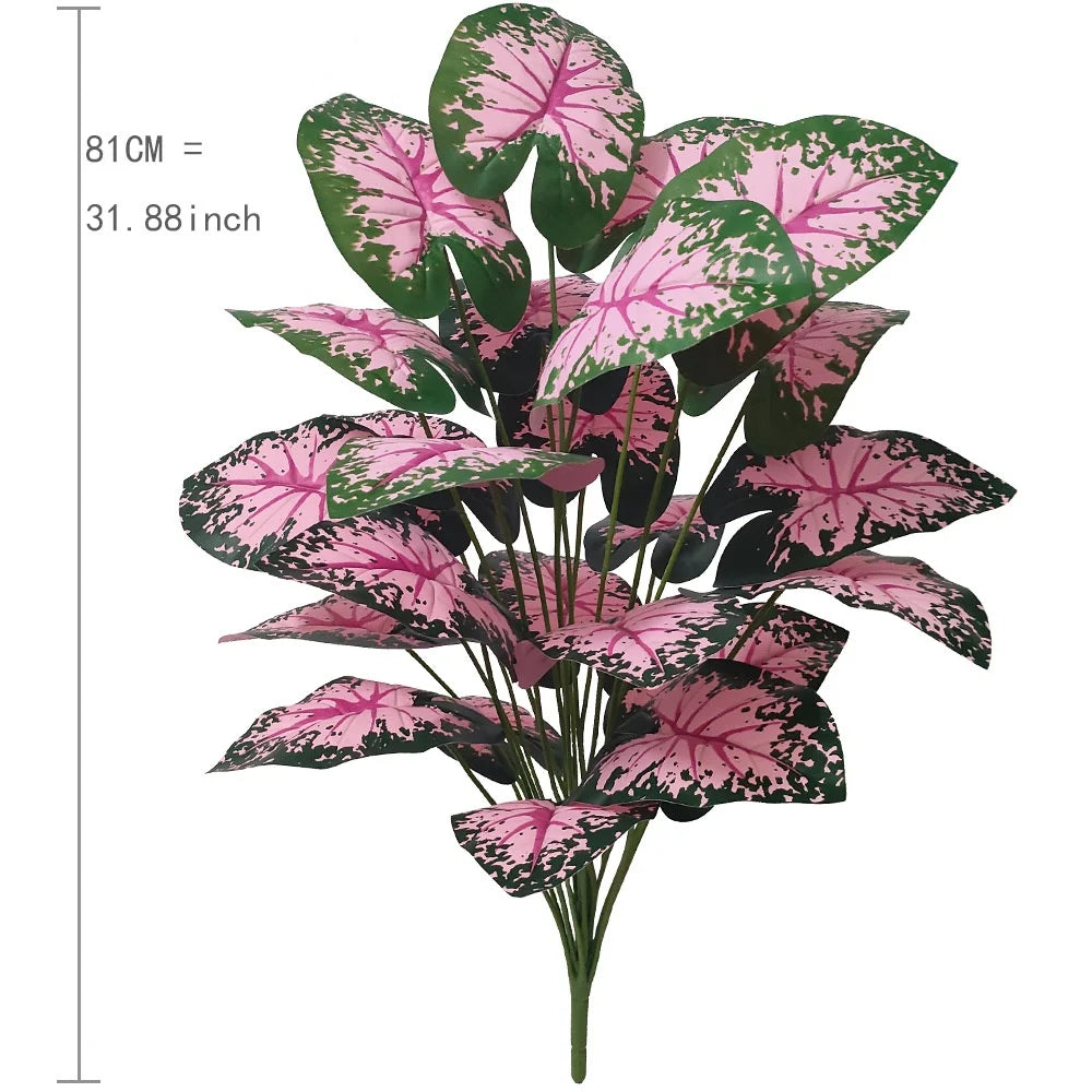 Pink Leaf Potted Plants Fake Artificial Plants Decoration Artificial Flower Simulation Ornament For Home Decor Party Wedding Dec
