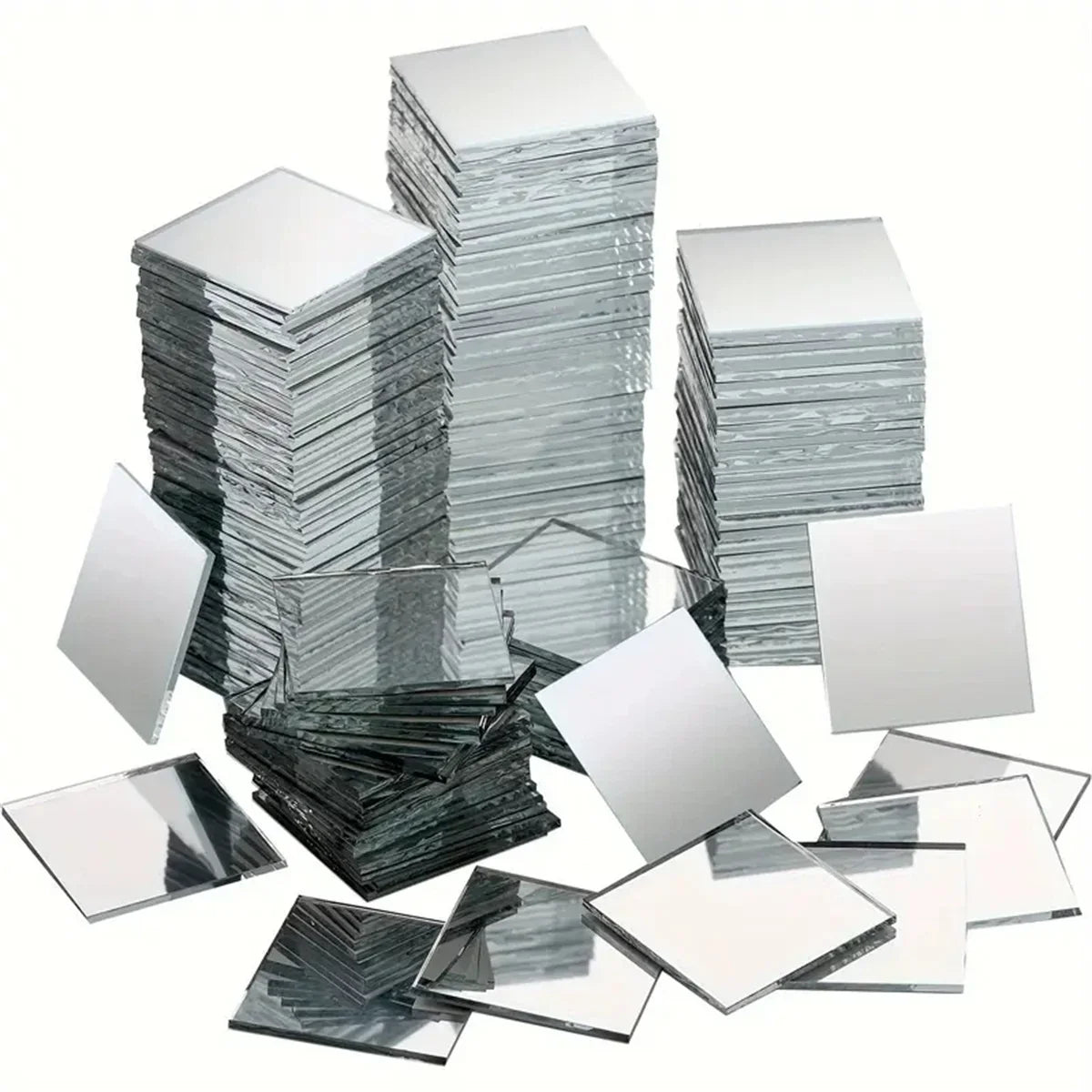 50pcs Mini Square 5cm/4cm Acrylic Mirror Tiles Stickers Mall Adhesive Mosaic for DIY Crafts Art Supplies Home Wall Door Decor