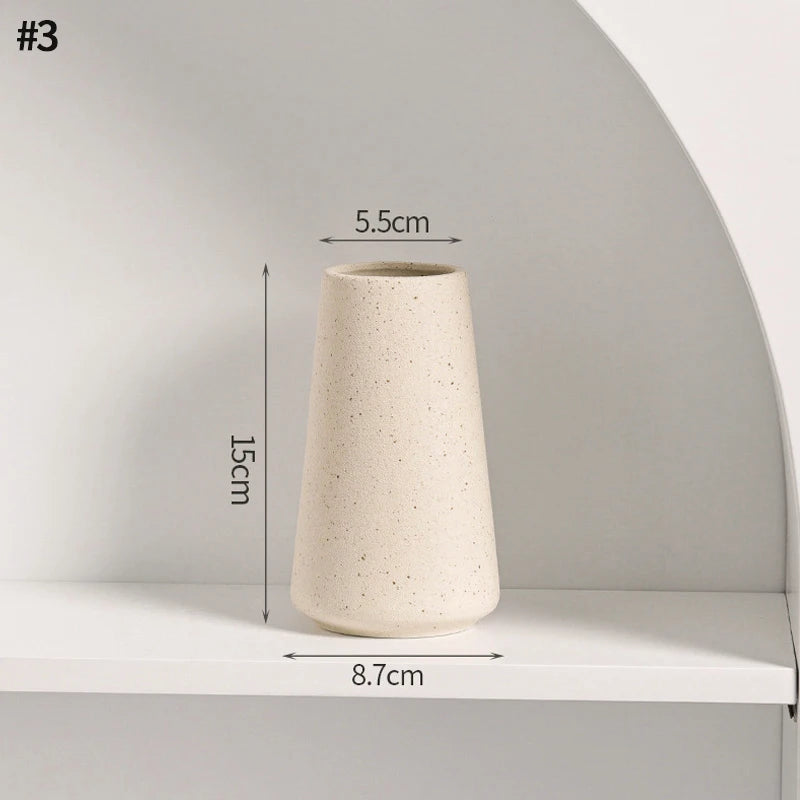 INS Ceramic Vase White Flower Pot Nordic Decorative Vase Dry Flower Vases for Home Living Room Desktop Decor ваза для цветов