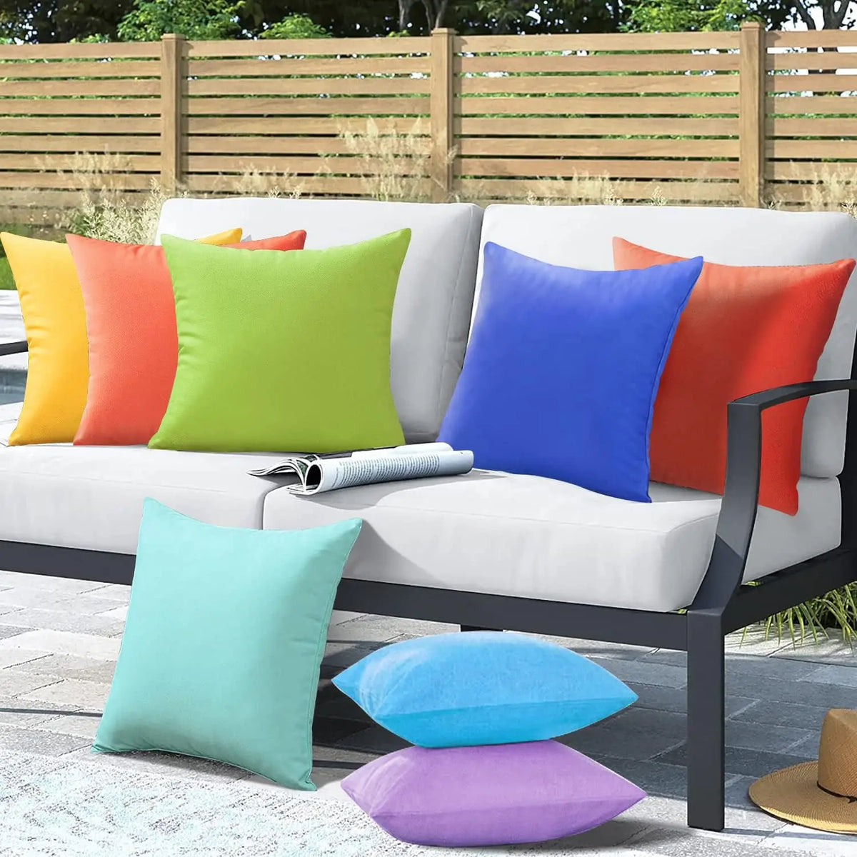 1pc Outdoor Waterproof Throw Pillow Covers Decorative Square Cushion Case Patio Pillows for Couch Room Decor