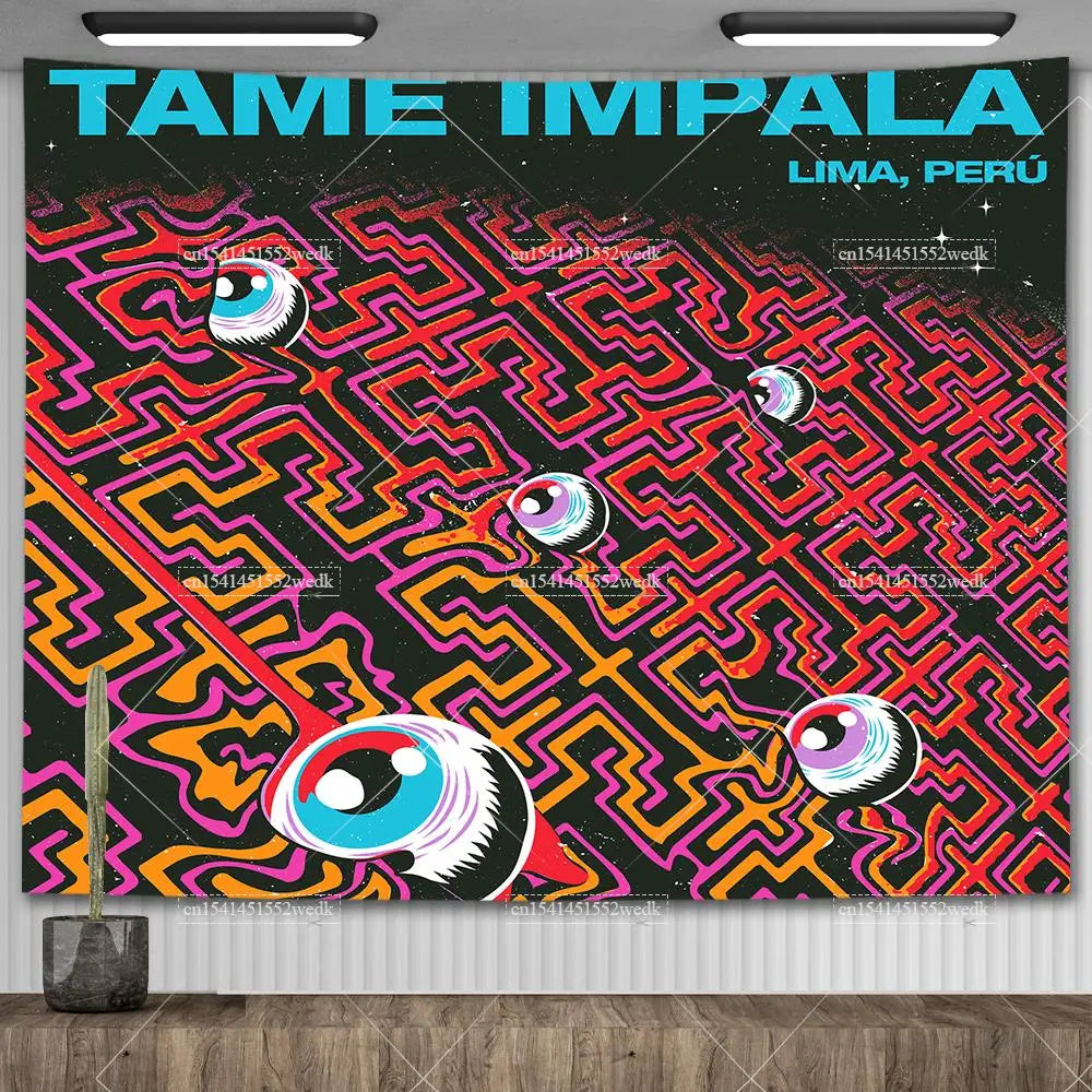 Tame Impala Currents Music Album Posters Wall Hanging Rock Band Poster Meme Tapestries For Bedroom Home Decor Aesthetic Flags