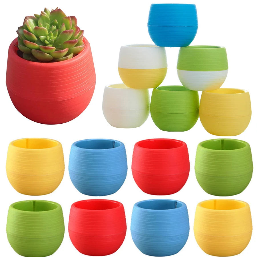 5/10/20pcs Mini Flower Pots for Succulents Small Plants DIY Interchangeable Planters with Drainage Hole Water Reservoir JXB