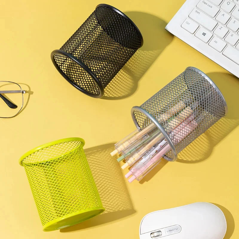1Pcs New Pencil Holder Office Desk Metal Mesh Square Pen Pot Cup Case Container Organiser Durable Pencil Case