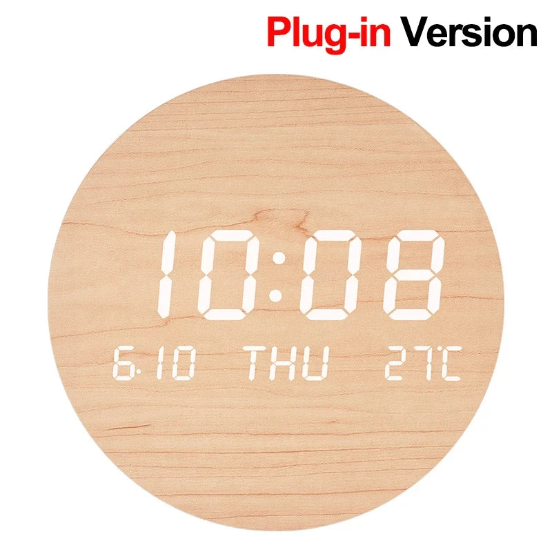 LED Digital Wall Clock Temperature Date Time Multi-function Display Living Room Home Bedroom Silent Clock Fashion Wall Clock