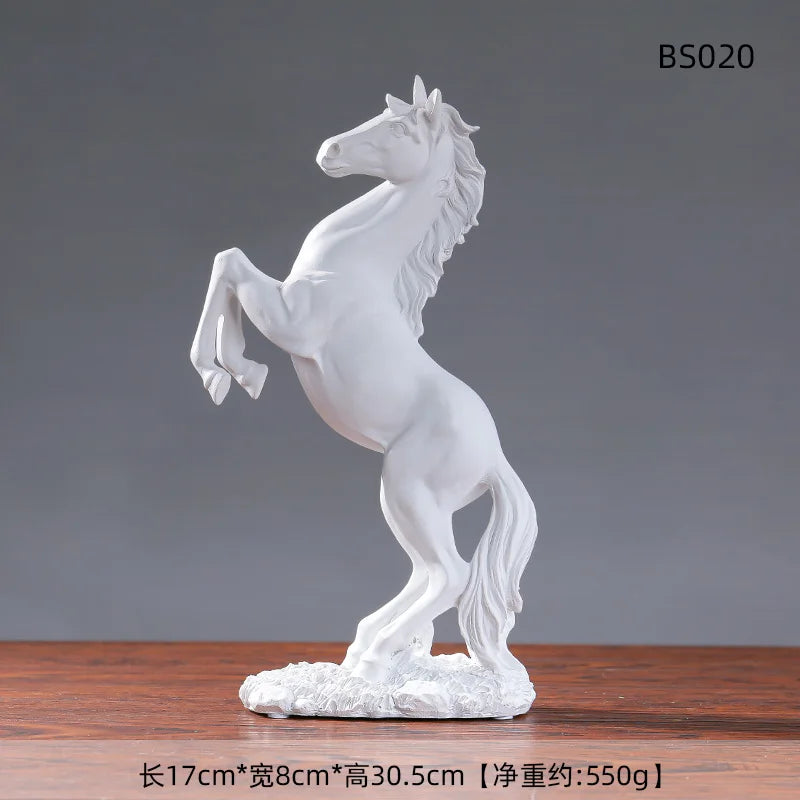 European Style Home Resin Victory Horse Statue, Living Room ,Cabinet,Office Desktop Decoration Animal Figurines