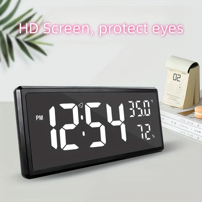 1PC Super Large Screen Wall Mount Clock, Hanging Stand Optional BIG BOWL Clock Living Room LED Digital Clock for Home Decor