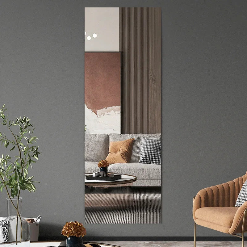 4pcs 30*25cm Mirror Wall Sticker Plastic Mirror Sheets Soft Acrylic 3D Self-adhesives Mirror Decorations Living Room DIY Mirror
