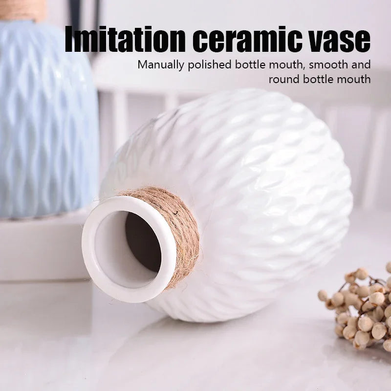 1PC Water Ripple Vase - Flower Pot Basket, Twine Plastic Vase, Small Fresh Flower Arrangement Vase, Scandinavian Home Decoration