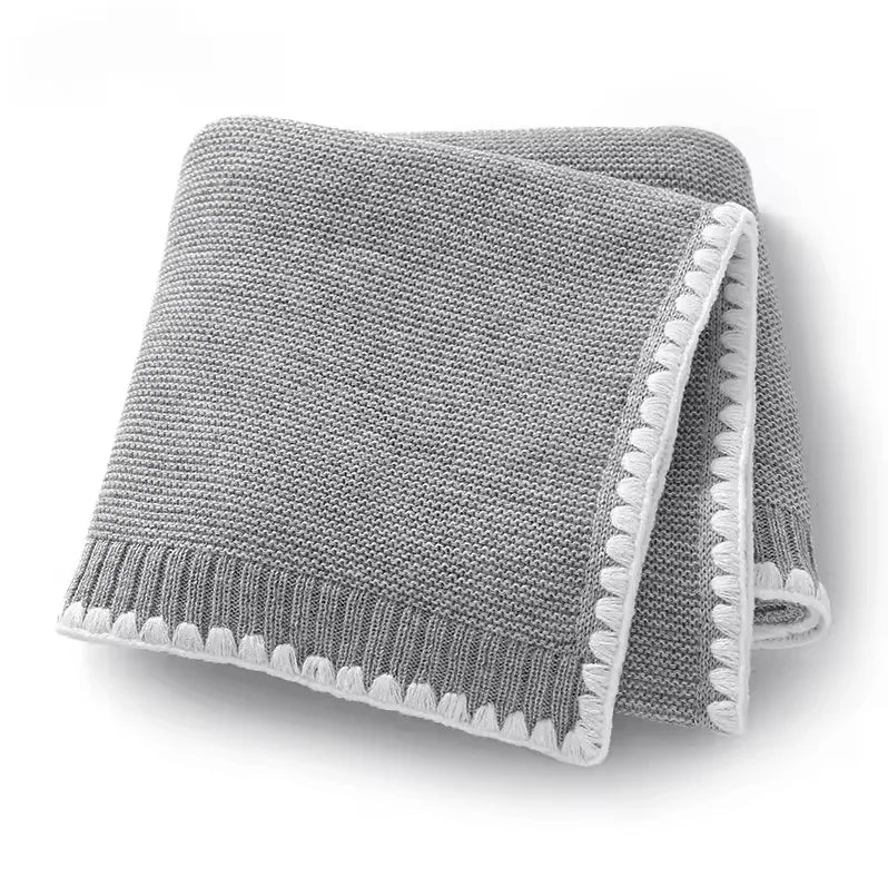 Personalized Name Knitted Acrylic Baby Blanket Breathable Boys Girls Newborn Swaddle Wraps Infant Nap Security Blankets