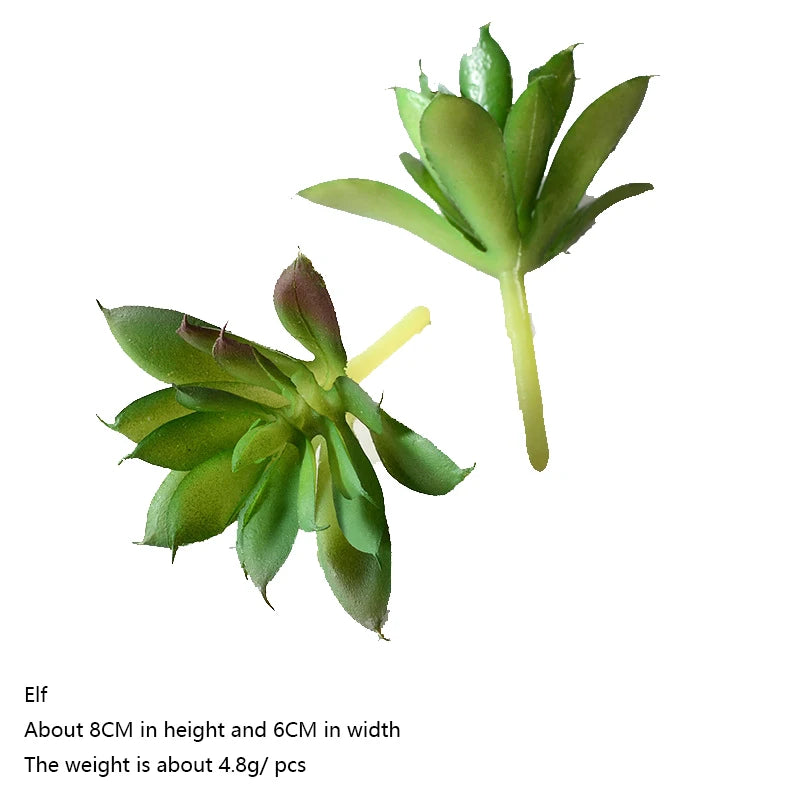 12pcs PVC Succulents Plants Green Faux Succulent Plant for Home Garden Small Bonsai Decor Flower Desktop Plants