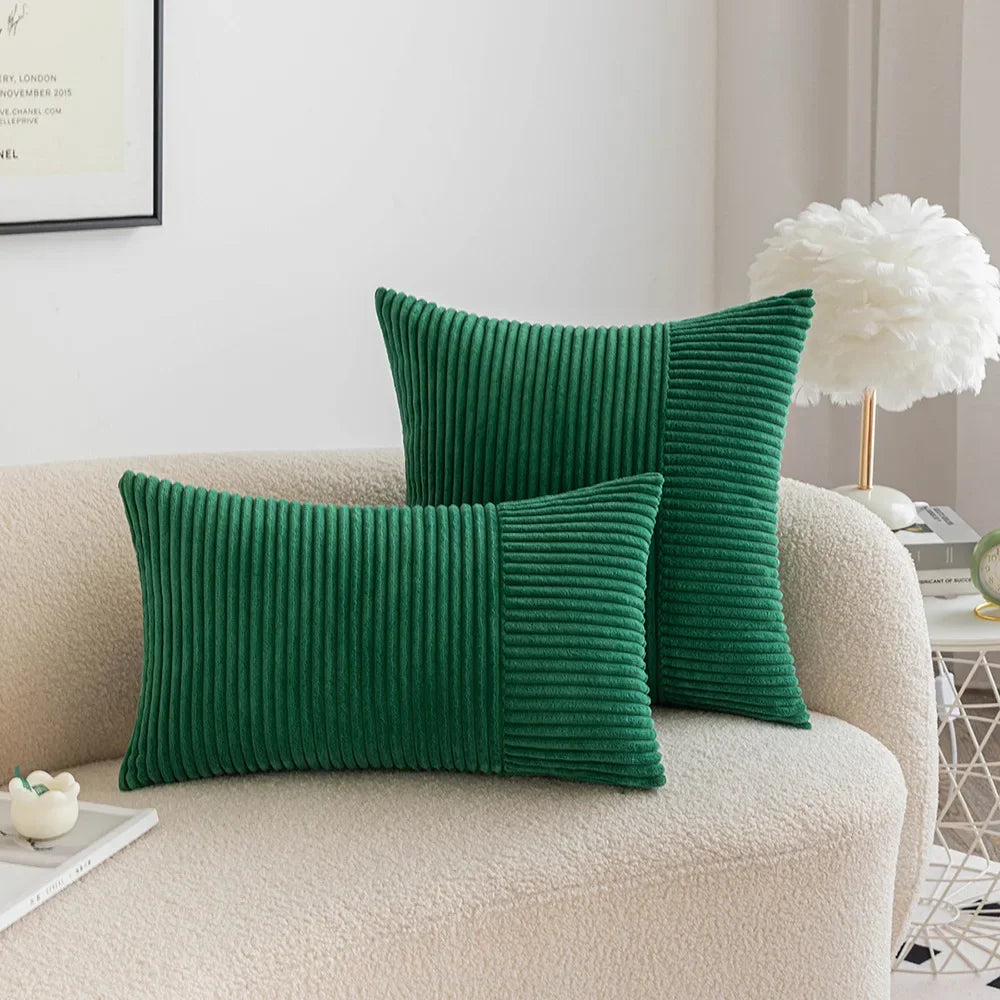 Striped Corduroy Cushion Cover Decorative Pillows for Sofa Living Room Patchwork Throw Pillow Cover Modern Simple Waist Cover