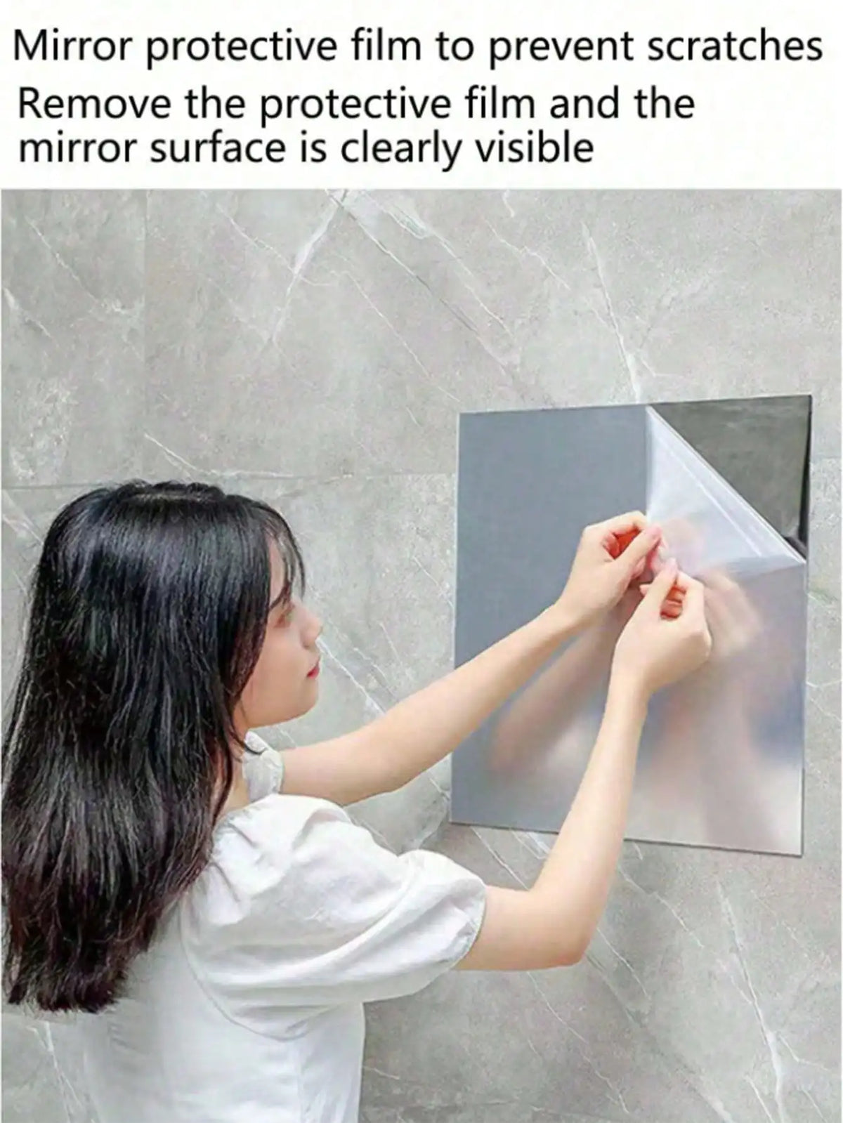 8pcs Self Adhesive Mirror Wall Sticker Acrylic Mirrors Set Soft Acrylic Material Bathroom Home Room Decor Full Body Mirror