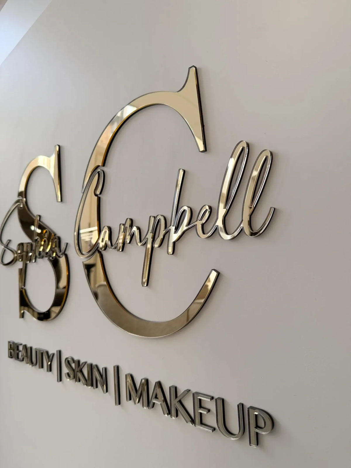 Custom Laser Cut Logo Sign 3D Mirror Wall Letters Large Business Sign Acrylic Lobby Sign Personalized Wall Sign for Salon Studio