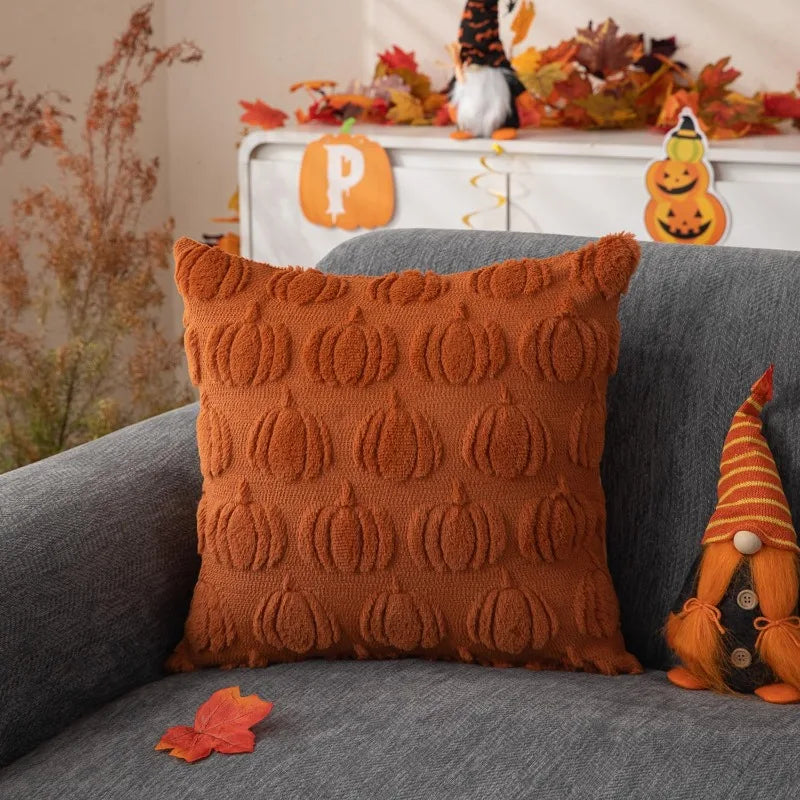 2026 Pumpkin Plush Pillow Covers Living Room Sofa Embroidered Crafts Couch Cushion Case Pillow Bedhead Throw Pillow Cover Decor