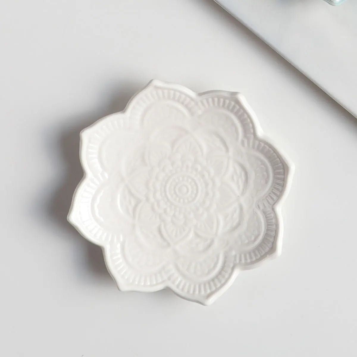Nordic Ceramic Mandala Small Jewelry Dish Earrings Necklace Ring Storage Plates Fruit Dessert Display Bowl Decoration Tray
