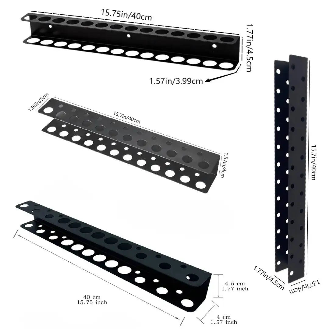 Heavy-Duty Metal Tool Rack, Space-Saving Wall-Mounted Organizer with Powder-Coated Iron, for Storing Screwdrivers, Pliers