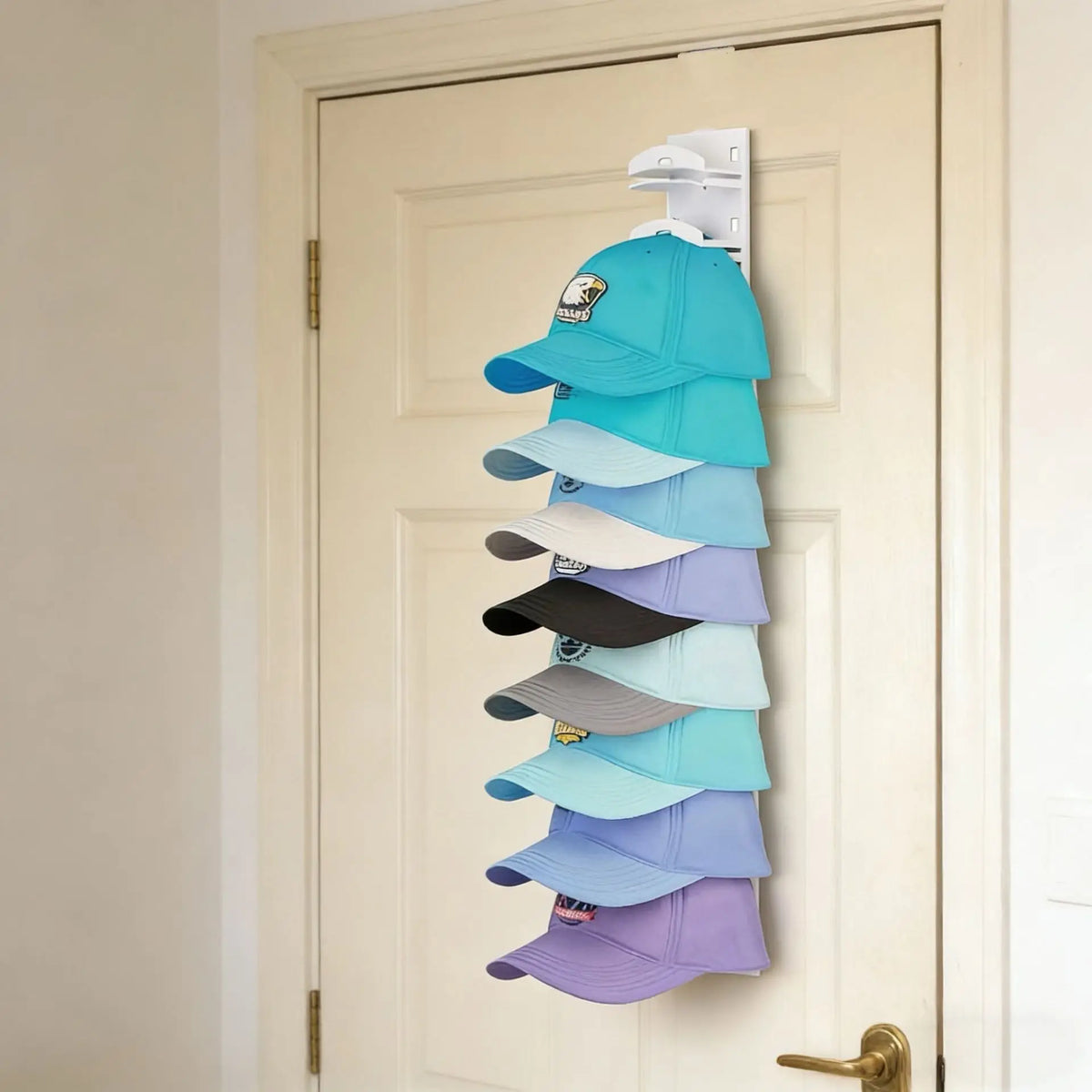 1pc Hat Storage Rack, Wall Mounted for 18 Caps, Multi-Layer Shelf, Space Saving Display for Bedroom, Closet Door, Entryway