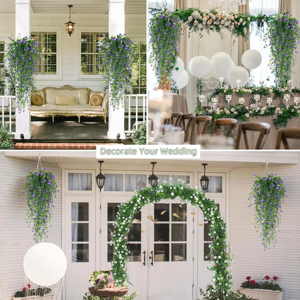 Artificial Plant Eucalyptus Camellia Plastic Wedding Festival Arch Wall Home Room Outdoor Garden Hanging UV Protection DIY Gifts