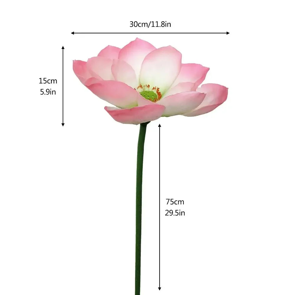 1PC DIY Decoration Artificial Flower New Landscape Long Stem PU Green Plant Artificial Flower Pole Lotus Pod Artificial Lotus