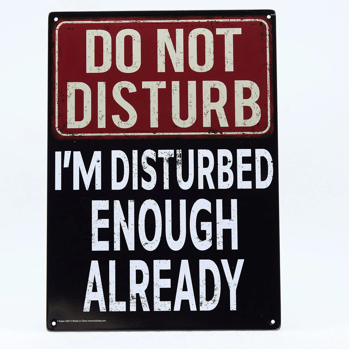 Do Not Disturb Metal Sign - Easy-to-Hang Wall Decor - Fun Tin Signs for Man Cave - Metal Dorm Room Decorations, Garage Signs, an
