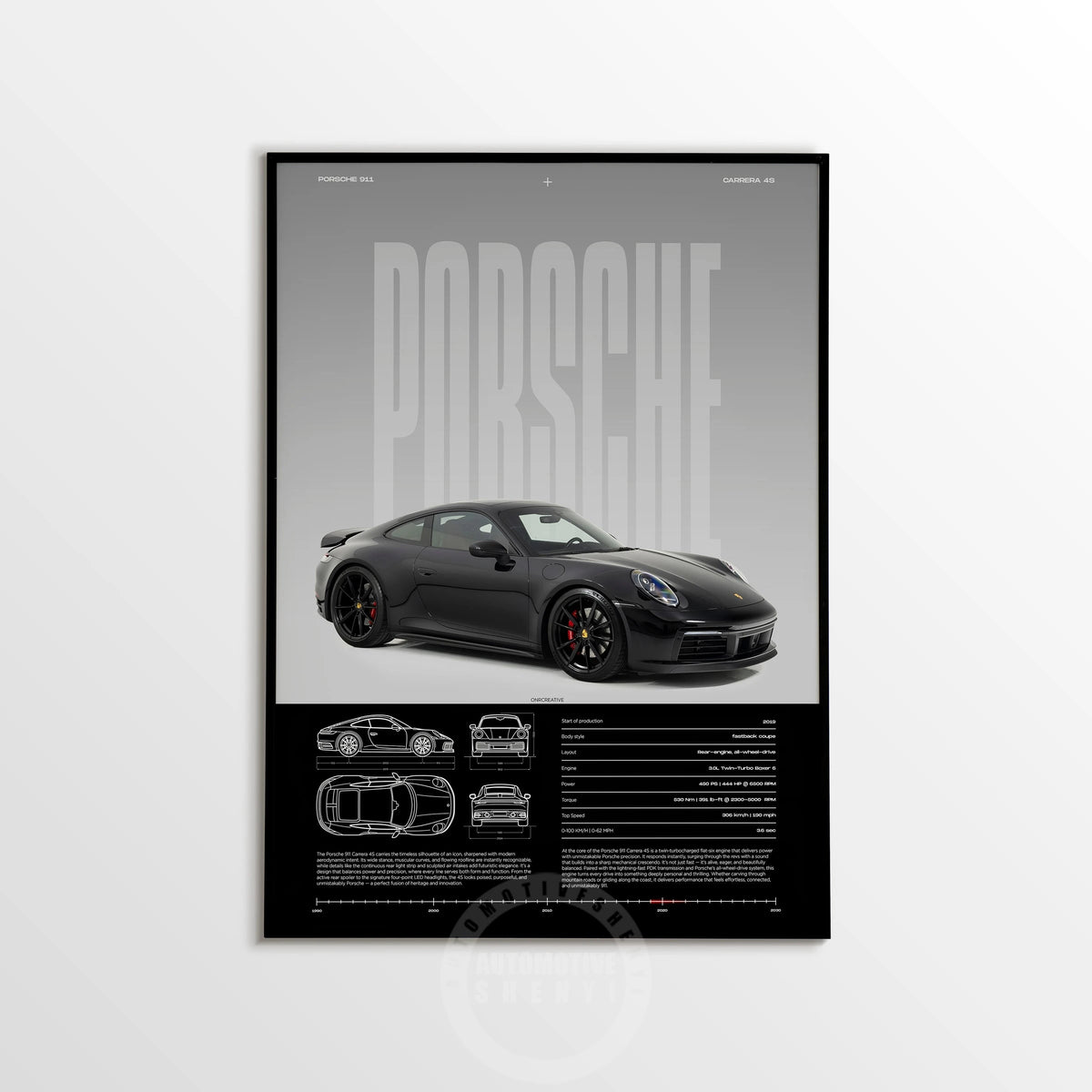 Minimalist 911 Turbo GT3-RS GT4 RS Hyper Car Sports Car Supercar Poster Canvas Painting Motosport Wall Art Pictures Home Decor