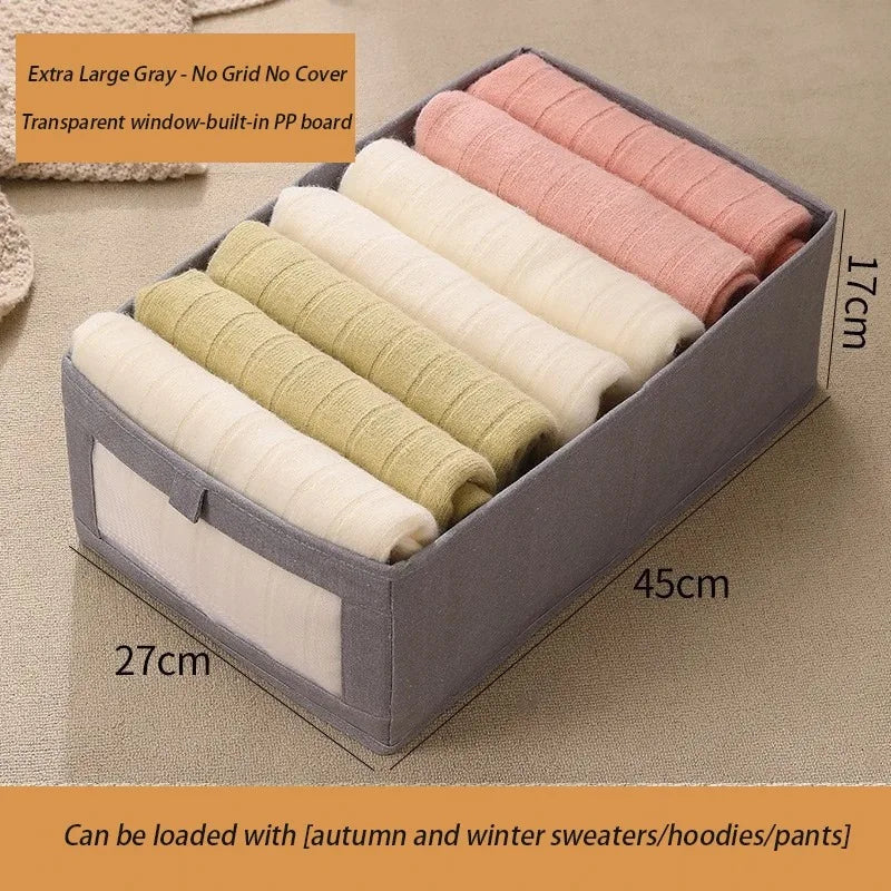 1Pcs Pants Storage Box Clothes Organizers of Cabinets and Drawers Fabric Foldable Boxes for Bedroom Wardrobe Organization Home 