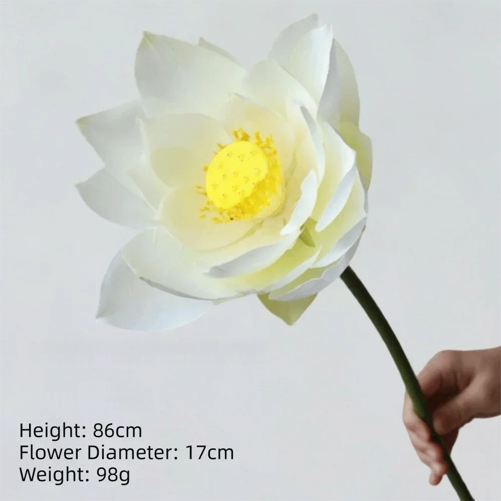 1PC DIY Decoration Artificial Flower New Landscape Long Stem PU Green Plant Artificial Flower Pole Lotus Pod Artificial Lotus