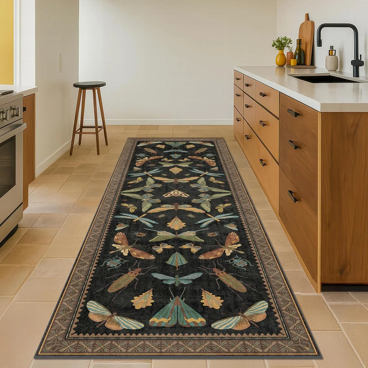 Corridor Carpet Runner Rug Hallway Long Strip Carpets Anti-slip Machine Washable Floor Mat Retro Style Home Decor Bedside Rugs