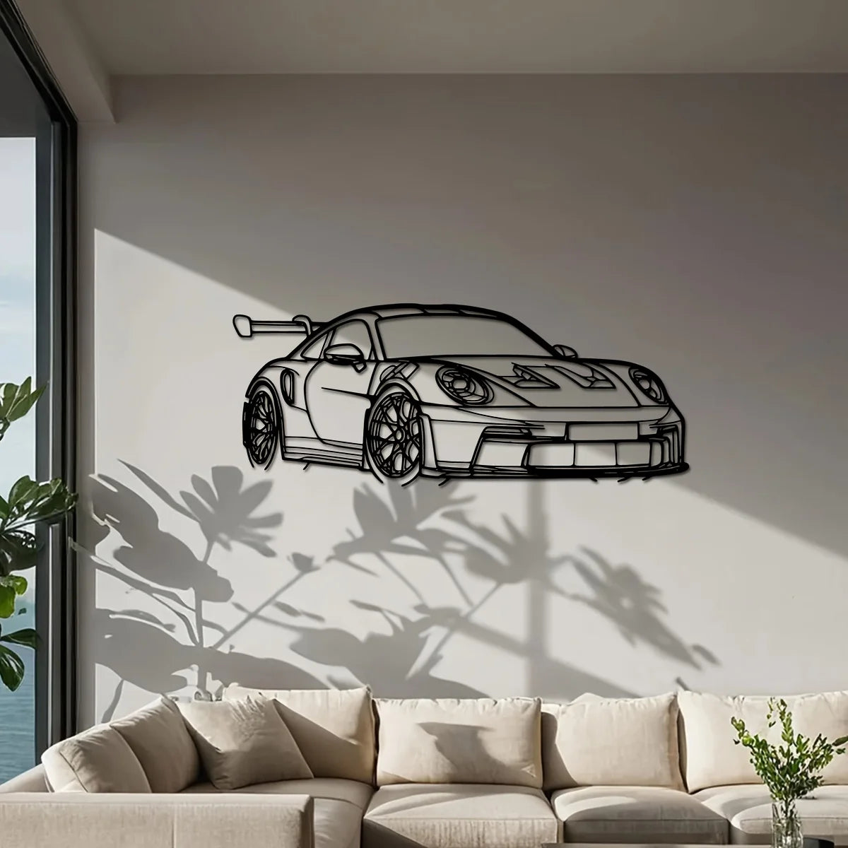 1pc Metal for Supercar Metal Wall Art Modern Iron Home Decor Sign, Dynamic Racing Car Outline Sculpture, Car Decor Ideal choice