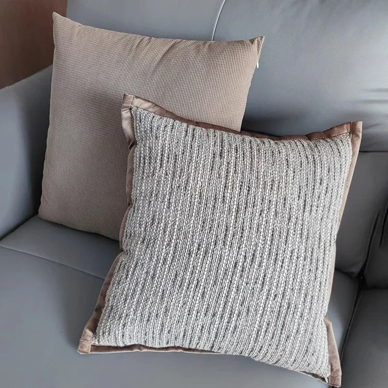 Brown Maillard Cushion Cover Modern Striped Design Decorative Pillow Covers Square Sofa Headboard Pillowcase Home Decor