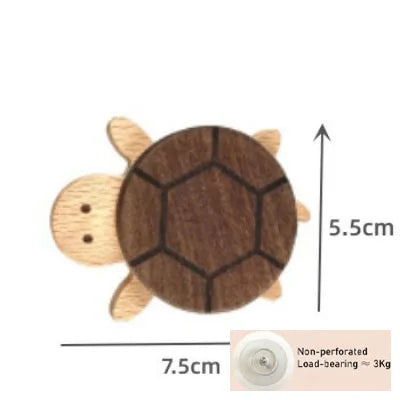 Cute Wall Wooden Hooks Children's Room Animal Hook Wall Keychain Coat Hook Home Decoration Solid Wood Hook Hanger Kitchen Access