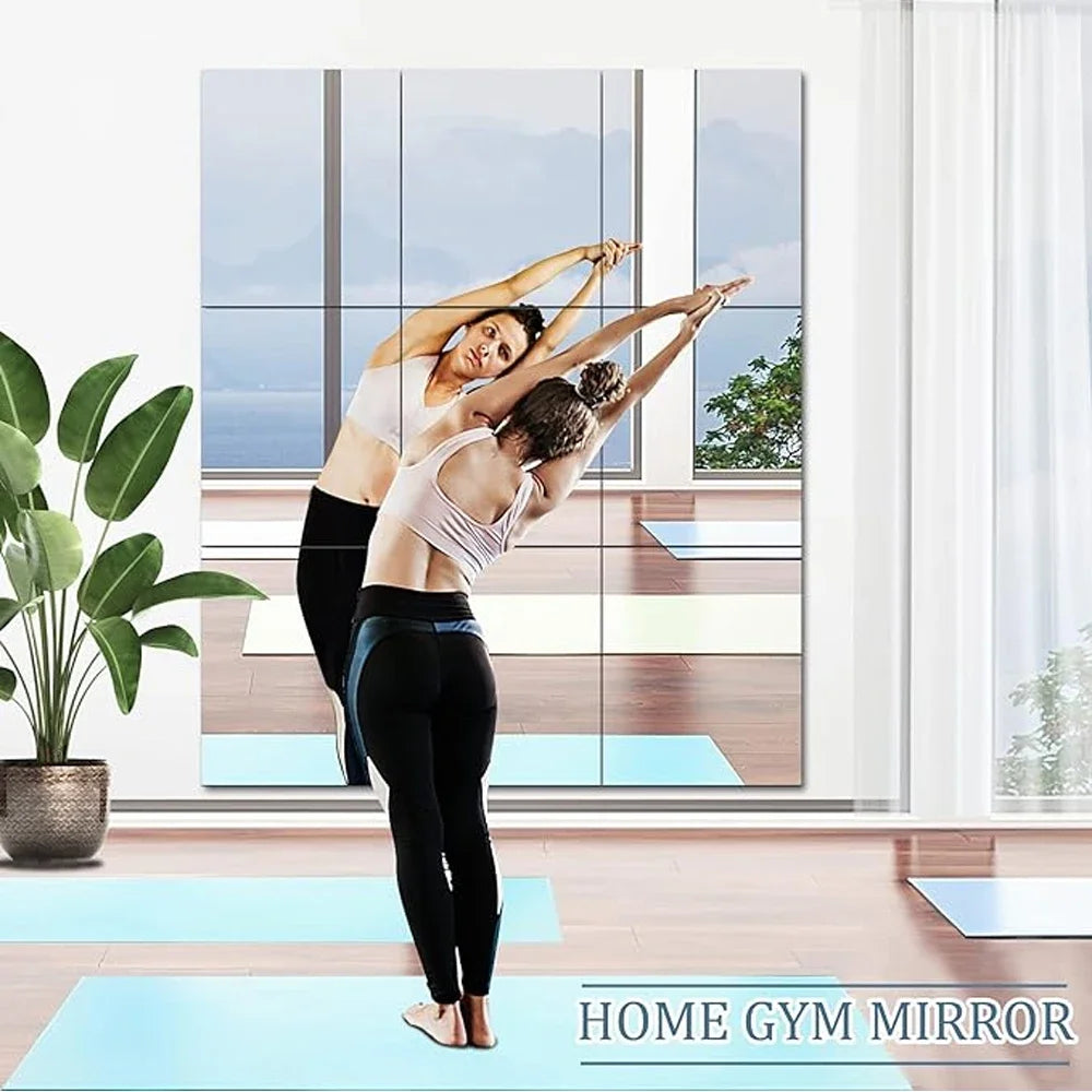 3D Mirror Wall Sticker DIY Square Acrylic Decal 2mm Full Body Wall Mirror Stickers for Bedroom Living Room Home Decor 2/4pcs