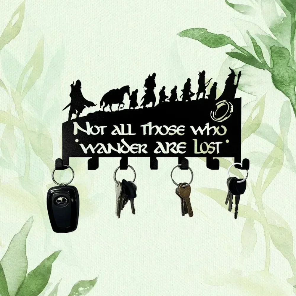 Decorative Metal Key Holder Wall Mounted Key Hooks Hanging Artwork Storage Rack Home Iron Art