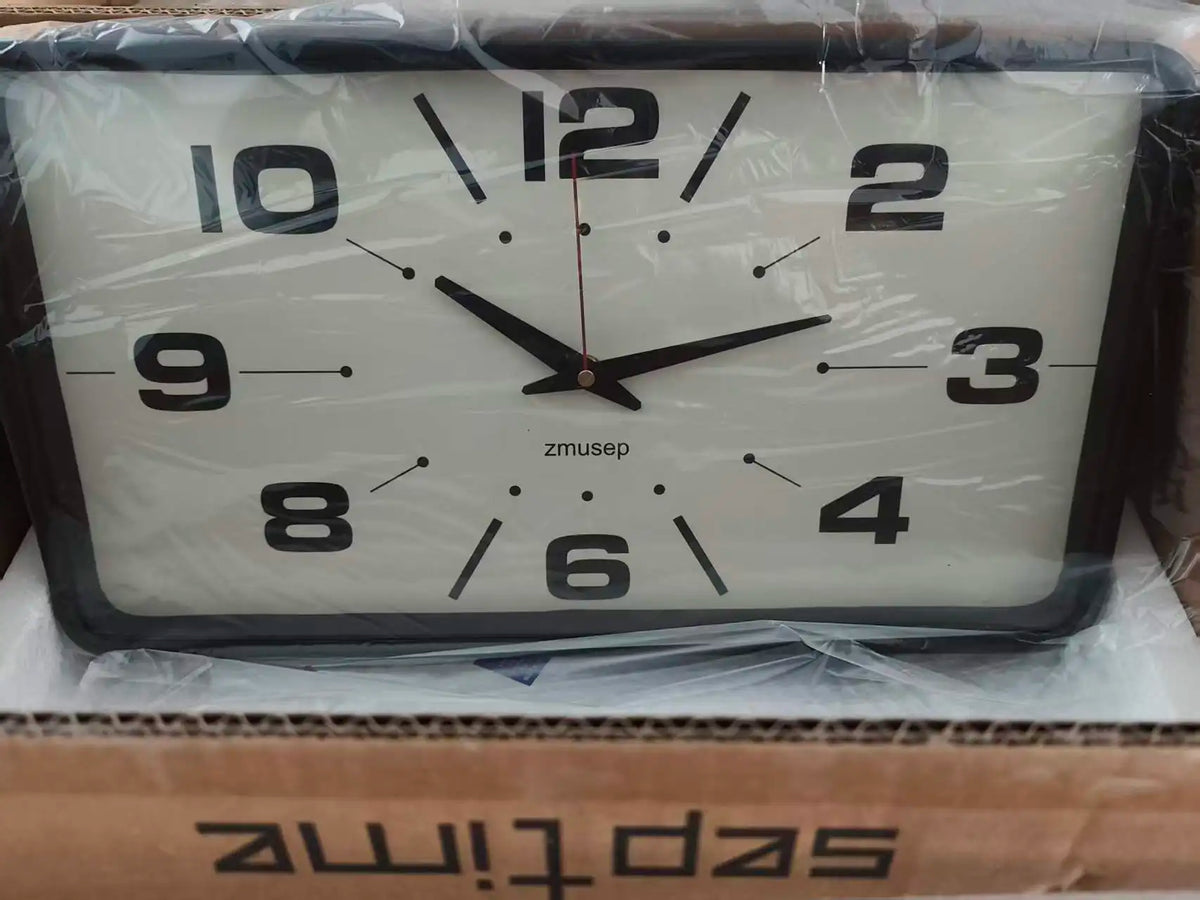 Win Elegant Simple Modern Japanese Style Metal Wall Clock New Silent Rectangular Home and Office Clock for Living Room