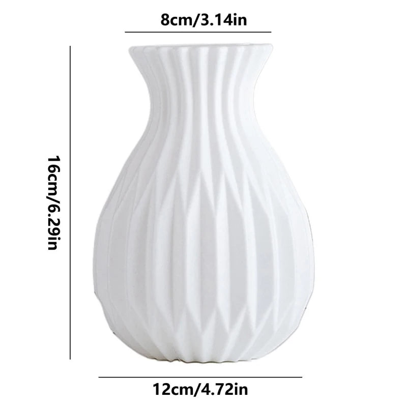 Modern Vase, White Plastic Vase, Flower Pot, Scandinavian Home Decor, Living Room Decor, Wedding Floral Arrangement Vase