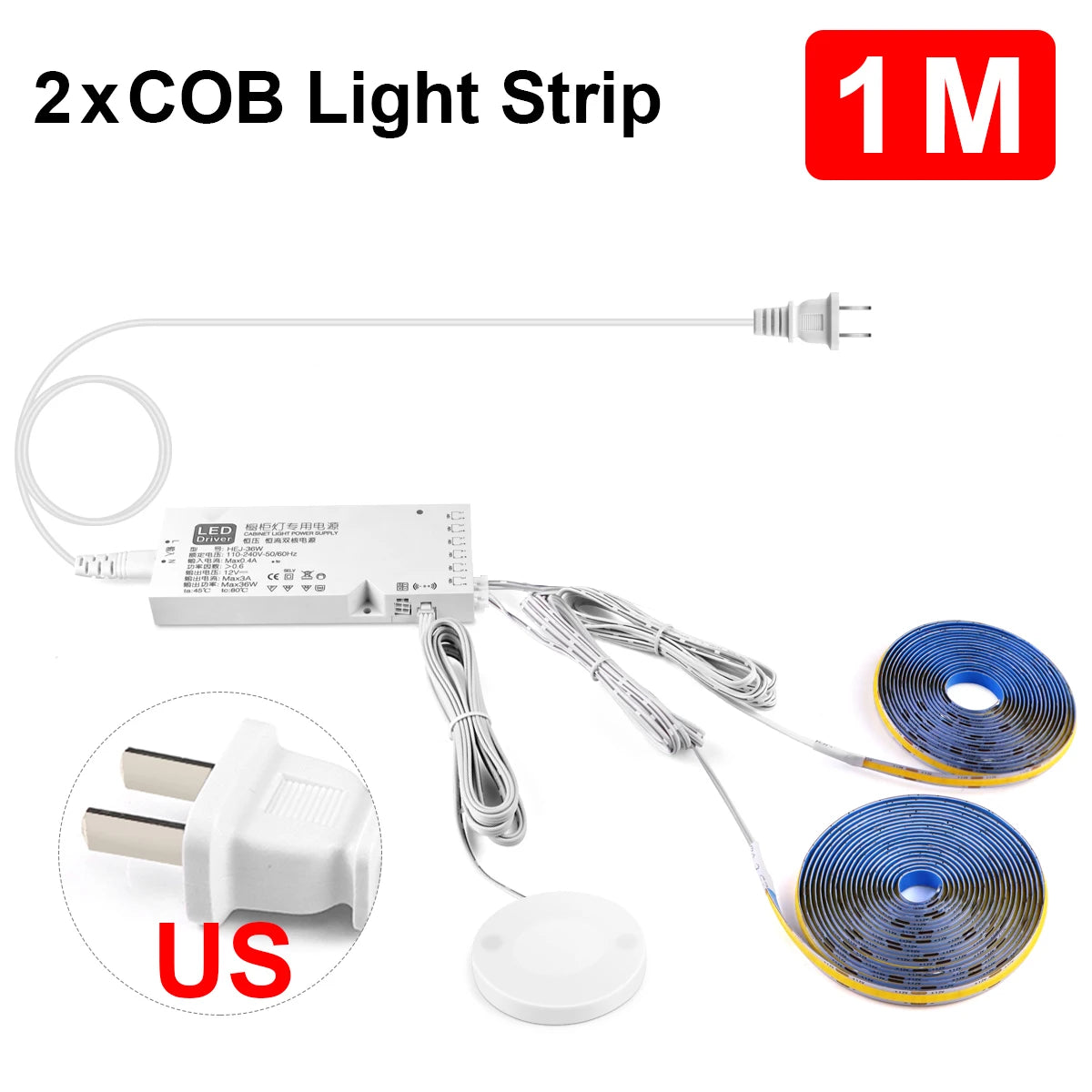 Smart Penetrable Wood COB LED Strip Touch Sensor Light 320Leds/m Warm/Neutral White Parallel Lights Kitchen Backlight Lighting