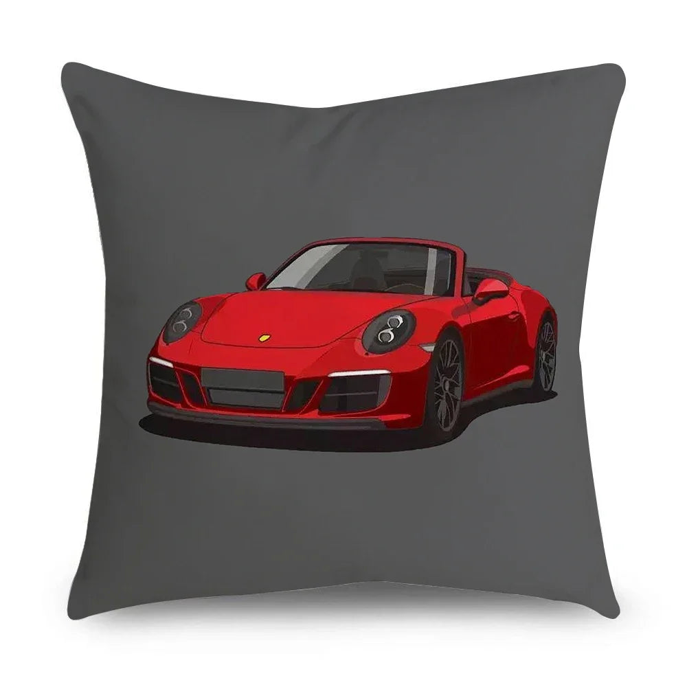 New Sports Car Cushion Cover Full Body Cartoon Pattern Pillow Case for Home Sofa Car Decor Pillowcase 45cm*45cm