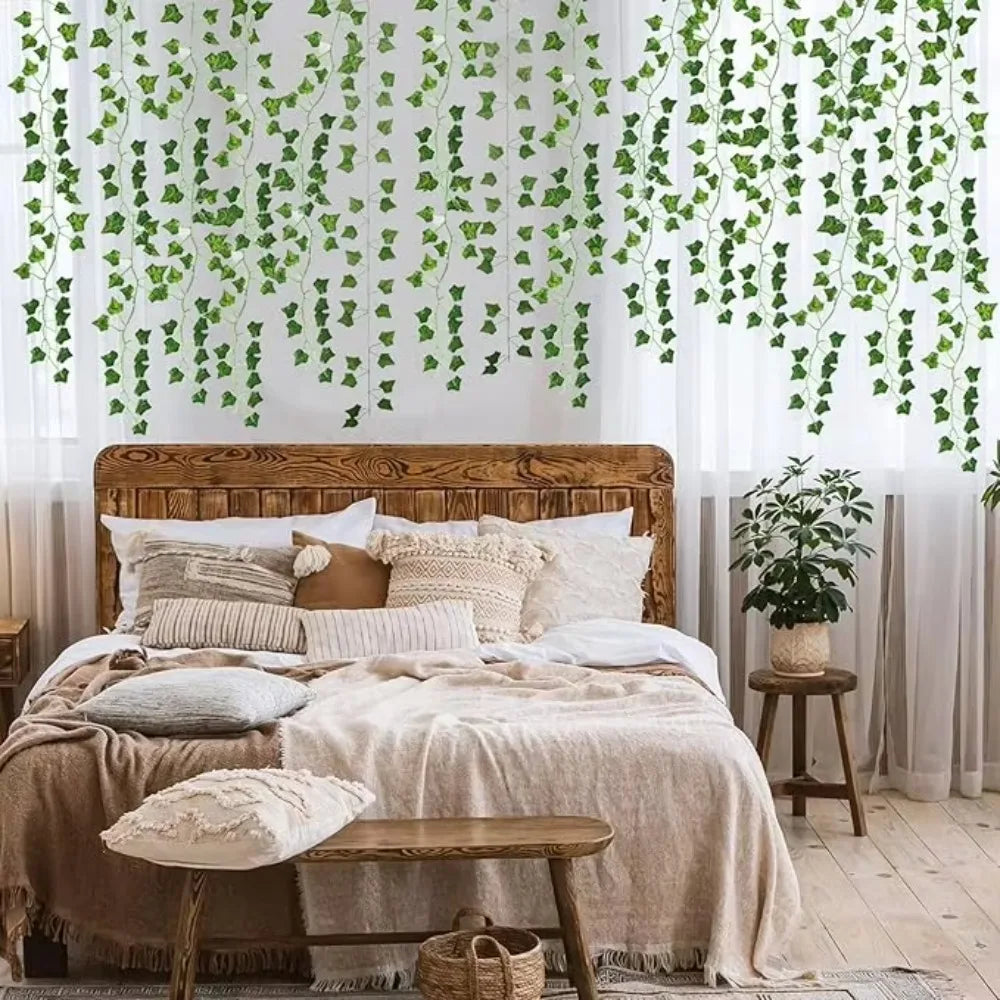 24 PCS Total 19m/755inch Ivy Garland for Home Living Room Wall Decoration Artificial Greenery Vine for Wedding Party Decor